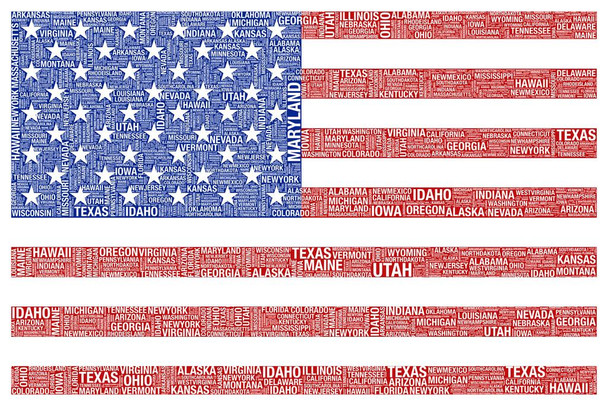 Laminated States And Cities Words Usa Flag State Flag Patriotic Posters American Flag Poster Of Flags For Wall Flags Poster Us Cool Wall Art Poster Dry Erase Sign 12x18