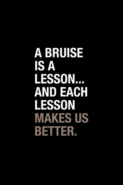 A Bruise Is A Lesson And Each Lesson Makes Us Better Motivational Inspirational Laminated Dry Erase Wall Poster 12x18
