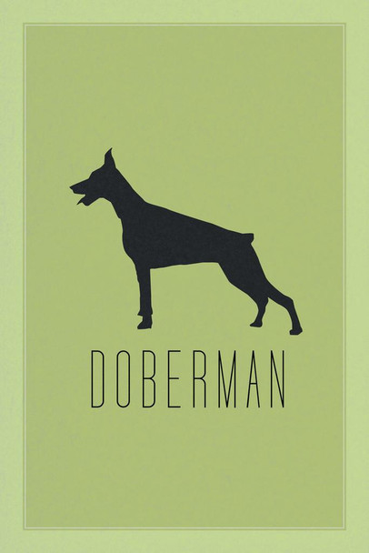 Laminated Dogs Doberman Pinscher Light Green Dog Posters For Wall Funny Dog Wall Art Dog Wall Decor Dog Posters For Kids Bedroom Animal Wall Poster Cute Animal Posters Poster Dry Erase Sign 12x18
