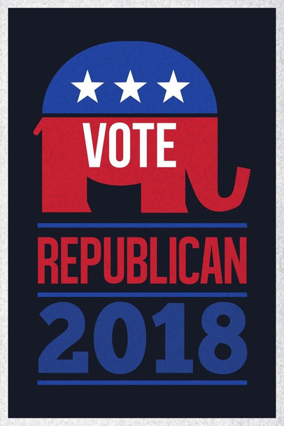 Vote Republican 2018 Dark Retro Campaign Cool Wall Art Print Poster 24x36