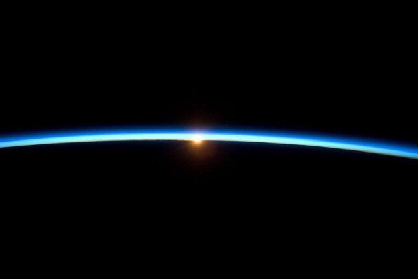 Thin Blue Line Earths Atmosphere And The Setting Sun Outer Space Photograph Cool Wall Decor Art Print Poster 24x36