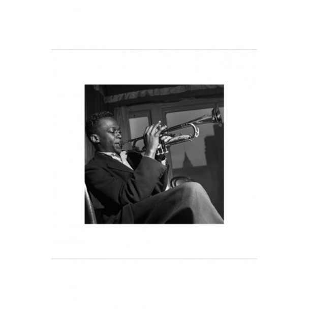 Miles Davis New York Jazz Musician Playing Trumpet B&W 1952 Music Photo Poster 15.75x15.75 Inch