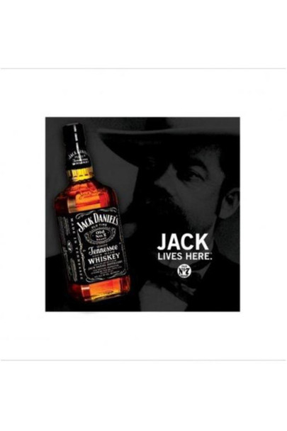 Jack Daniels Jack Lives Here Tennessee Sour Mash Whiskey Poster 15.75x15.75 Inch