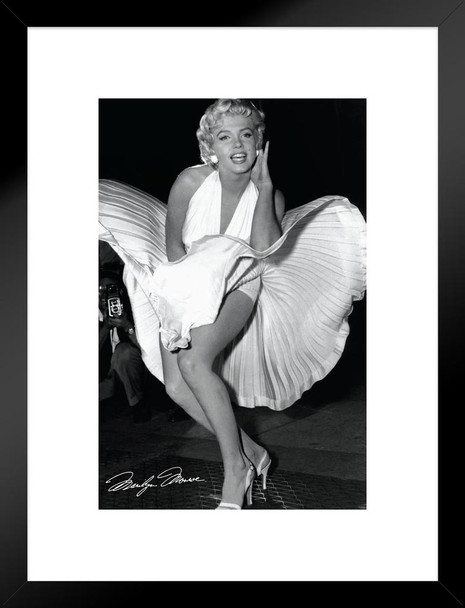 Marilyn Monroe Seven Year Itch Hollywood Glamour Celebrity Actress Icon Photograph Matted Framed Poster 20x26 inch