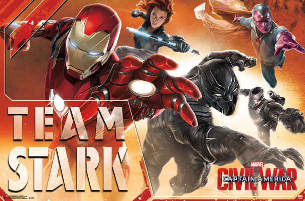 Captain America 3 Civil War Team Stark Movie Cool Wall Art Print Poster 34x22