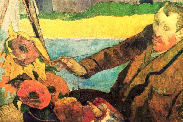 Laminated Paul Gauguin Van Gogh Painting Sunflowers Van Gogh Wall Art Impressionist Painting Style Nature Spring Flower Wall Decor Landscape Vase Bouquet Poster Poster Dry Erase Sign 18x12