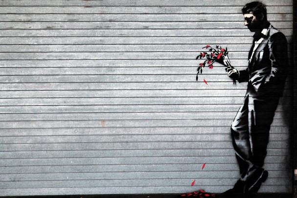 Laminated Banksy Waiting In Vain Sad Man Banksy Canvas Print Bansky Modern Art Grafitti Canvas Wall Art Street Art Prints Graffiti Art For Wall Art Canvas Love Decor Poster Dry Erase Sign 18x12