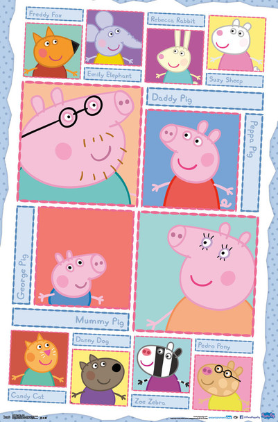 Peppa Pig Grid Childrens Cartoon TV show Cool Wall Decor Art Print Poster 22x34