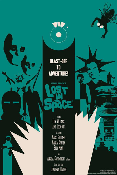 Laminated Lost In Space Aliens by Juan Ortiz Art Print Poster Dry Erase Sign 12x18