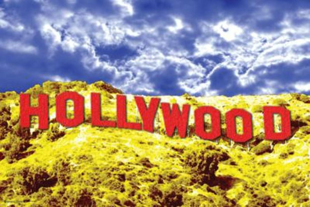 Hollywood Sign Red Pop Art Photo Photograph Cool Wall Decor Art Print Poster 36x24