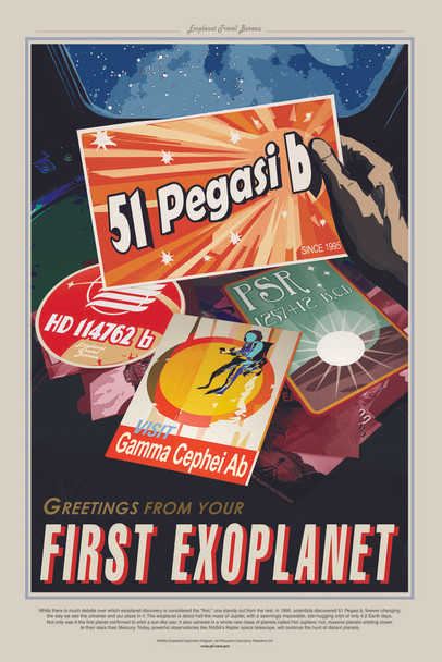 Laminated Greetings From Your First Exoplanet NASA Space Travel Poster Dry Erase Sign 12x18