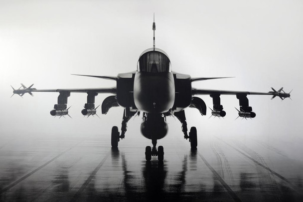 Fighter Jet Military Aircraft Front Carrier Deck Black And White Photo Cool Huge Large Giant Poster Art 54x36