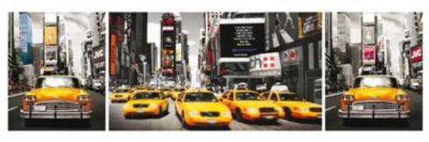 New York Taxis Panorama Photo Photograph Cool Wall Decor Art Print Poster 36x12