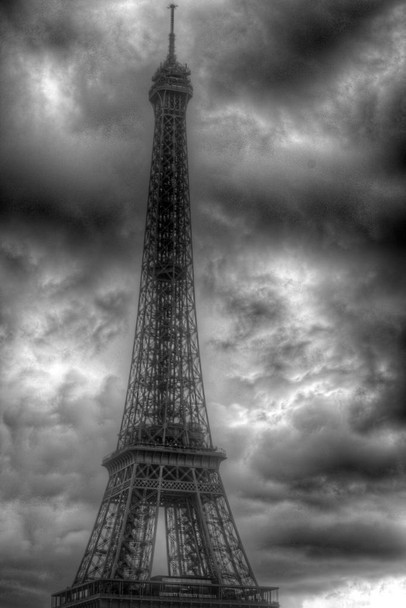 Monument de Paris Eiffel Tower Paris France Black And White Photo Art Cool Huge Large Giant Poster Art 36x54