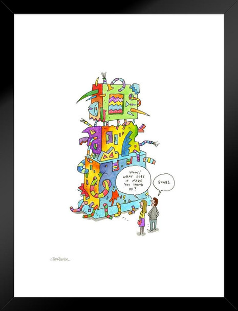 Jim Benton Art Museum Funny Matted Framed Wall Art Print 20x26 inch