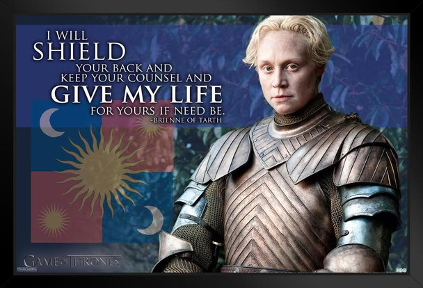 Game of Thrones Brienne of Tarth My Life Quote Black Wood Framed Art Poster 14x20