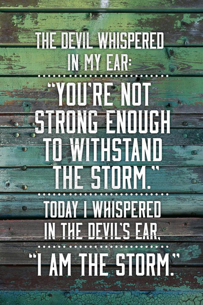 I Am The Storm Quote Wood Style Motivational Inspirational Teamwork Inspire Quotation Gratitude Positivity Support Cool Wall Art Print Poster 12x18