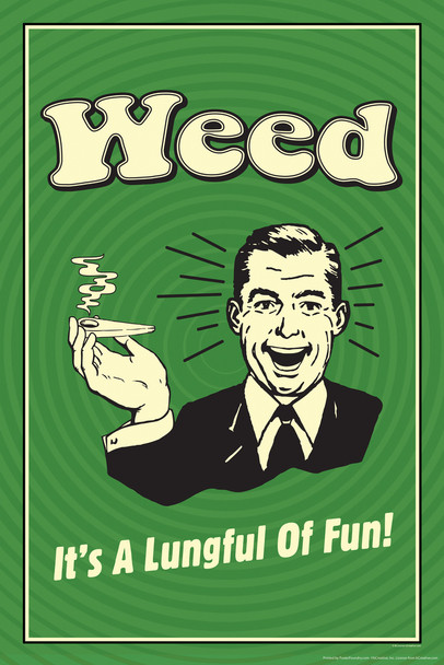 Weed Its A Lungful of Fun! Retrospoofs Funny Cool Wall Art Print Poster 12x18