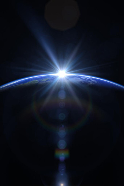 Sunrise Over Earth From Outer Space Rendering Photo Cool Huge Large Giant Poster Art 36x54