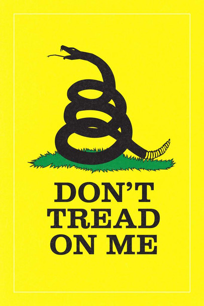 Laminated Gadsden Flag Dont Tread On Me Rattlesnake Coiled Ready To Strike Yellow Poster Dry Erase Sign 12x18