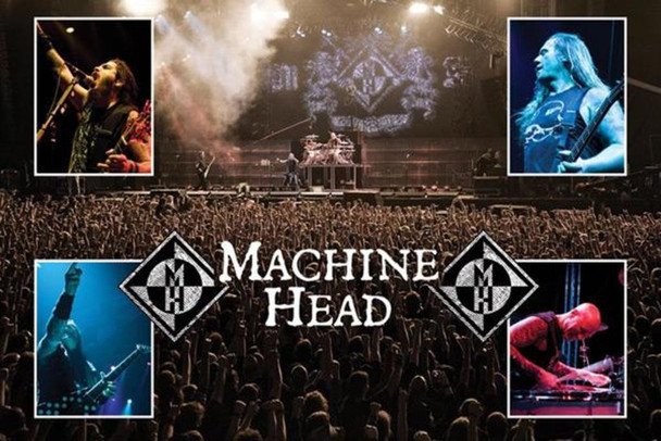 Machine Head Live Concert Vintage Poster for Room Aesthetic 90s Grunge Decoration Music Heavy Metal Band Rock Trippy Decor Retro Classic Merchandise Posters Cool Wall Art Print Poster 36x24