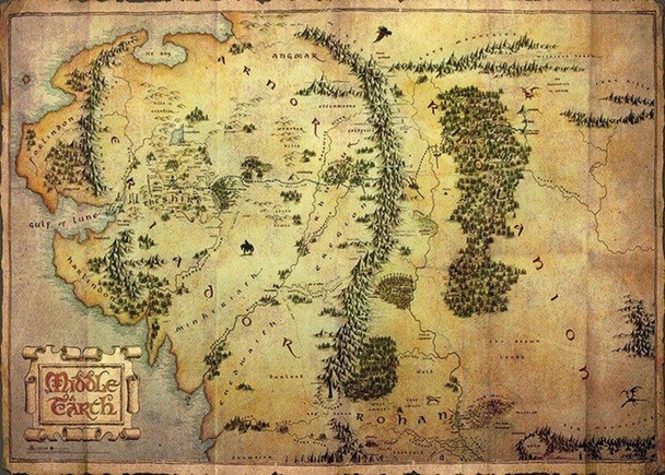 The Hobbit Journey Map of Middle Earth Movie Cool Huge Large Giant Poster Art 55x39