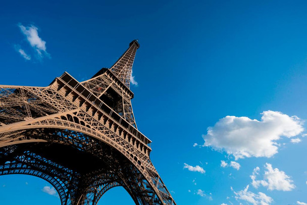 Eiffel Tower Paris France Famous Monument Photo From Below Landscape Cool Huge Large Giant Poster Art 54x36