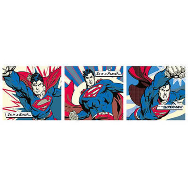 Superman Comic Pop Art Triptych Door Giant Cool Wall Decor Art Print Poster 62x21