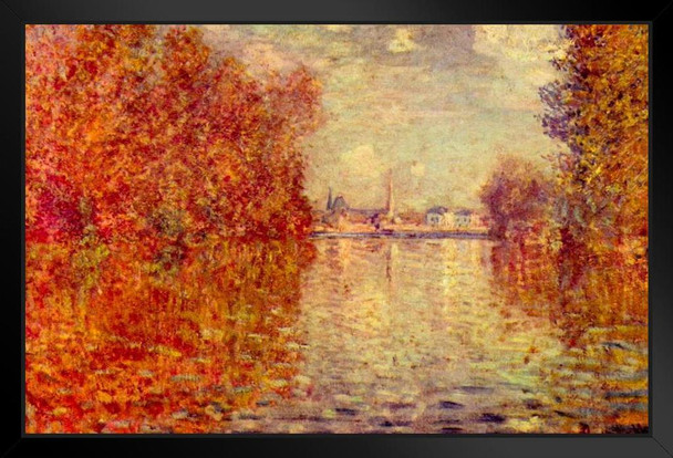 Claude Monet Autumn Effect At Argenteuil Painting Impressionist Art Posters Claude Monet Prints Nature Landscape Painting Claude Monet Canvas Wall Art Decor Black Wood Framed Art Poster 20x14