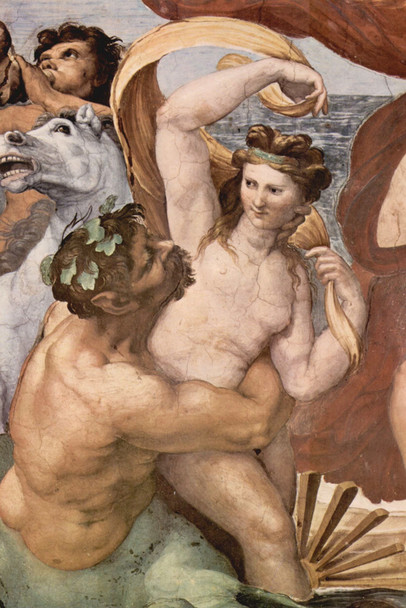 Raphael The Triumph Of Galatea Closeup Realism Romantic Artwork Raffaello Prints Biblical Drawings Portrait Painting Wall Art Renaissance Posters Canvas Art Cool Wall Art Print Poster 12x18