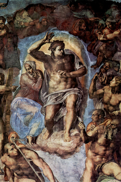 Michelangelo The Last Judgment Closeup Fresco Sistine Chapel Vatican City Cool Wall Art Print Poster 12x18