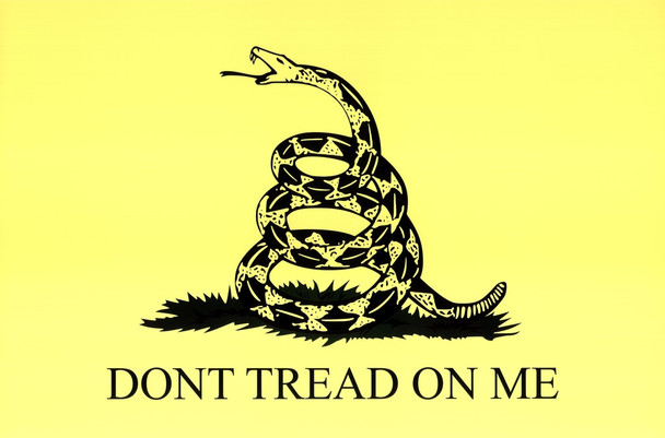 Gadsden Flag Historical Dont Tread On Me Rattlesnake Coiled Ready To Strike Yellow Cool Wall Decor Art Print Poster 12x18