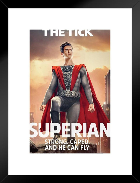The Tick Superian TV Series Matted Framed Wall Art Print 20x26 inch