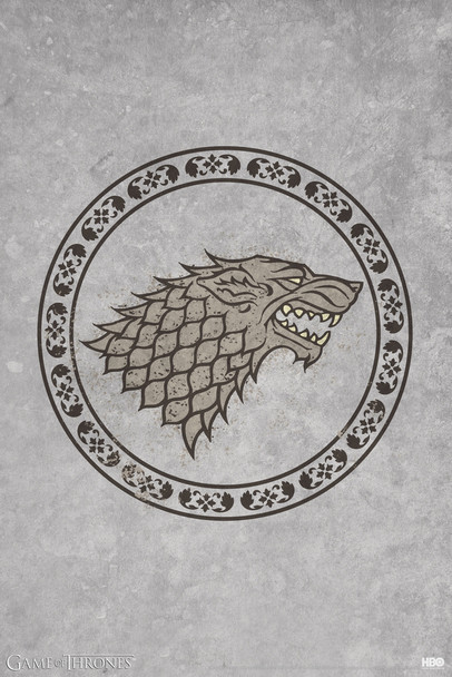 Game of Thrones Stark Circle Sigil Direwolf Cool Wall Decor Art Print Poster 12x18