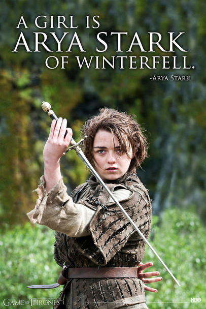 Game of Thrones A Girl Is Arya Stark of Winterfell Quote Cool Wall Decor Art Print Poster 12x18