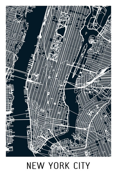 New York City Black Minimalist Art Map Art Travel World Map with Street Detail Map Posters for Wall Map Art Wall Decor Geographical Illustration Tourist Travel Cool Huge Large Giant Poster Art 36x54