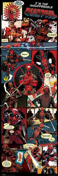Deadpool Panels Comic Book Giant Door Cool Wall Decor Art Print Poster 21x62