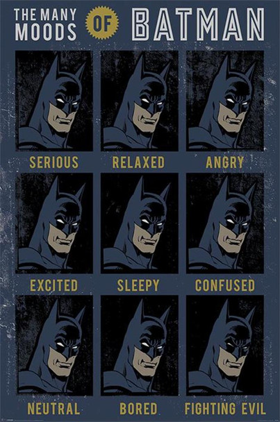 DC Originals The Many Moods Of Batman Cool Wall Decor Art Print Poster 36x24