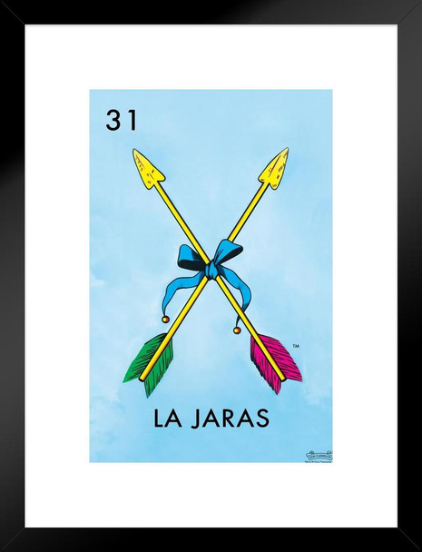 31 La Jaras Arrows Loteria Card Mexican Bingo Lottery Matted Framed Art Print Wall Decor 20x26 inch