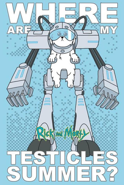 Rick and Morty Where Are My Testicles Summer Funny Cartoon Cool Wall Art Print Poster 24x36