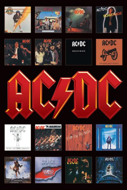 ACDC AC DC Album Covers Collage Music Cool Wall Decor Art Print Poster 24x36
