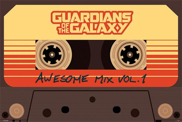 Guardians Of The Galaxy Awesome Mix Vol 1 Cassette Tape Movie Cool Wall Decor Art Print Poster 24x36