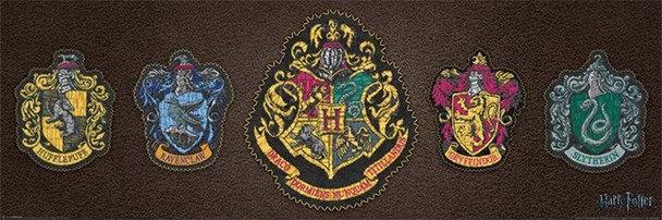 Harry Potter House Crests Cool Wall Art Print Poster 12x36