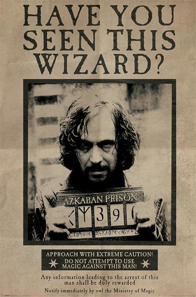 Harry Potter Wanted Have You Seen This Wizard Sirius Black Cool Wall Decor Art Print Poster 24x36