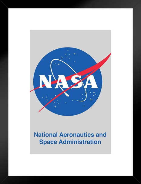 NASA Meatball Logo Official Classic Matted Framed Art Print Wall Decor 20x26 inch