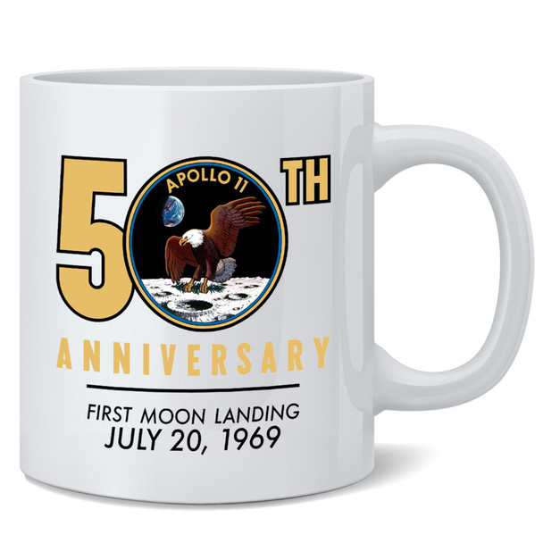 NASA Apollo 11 Moon Landing 50th Ceramic Coffee Mug Tea Cup Fun Novelty Gift 12 oz