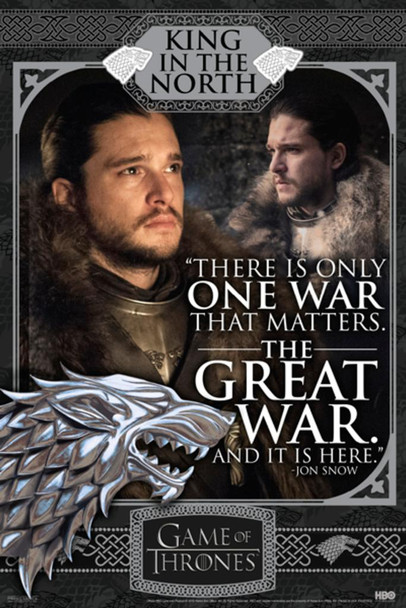 Game of Thrones Jon Snow Great War TV Show Cool Wall Decor Art Print Poster 24x36