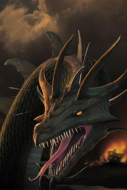Laminated Annihilation Dragon by Vincent Hie Art Print Poster Dry Erase Wall Art 12x18