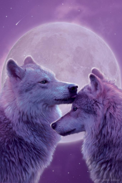 Loving Wolves by Vincent Hie Nature Wolf Posters For Walls Posters Wolves Print Posters Art Wolf Wall Decor Nature Posters Wolf Decorations for Bedroom Cool Huge Large Giant Poster Art 36x54