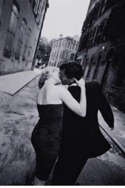 Her Kiss SOHO NYC Black and White Romance Photo Photograph Cool Wall Art Print Poster 24x36